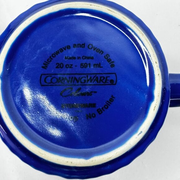 Corningware (2) Pop-ins 20 oz Soup Mug Blue Vented Plastic Cover - Picture 10 of 11